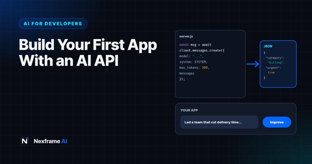 Build Your First App With an AI API: A Beginner Guide