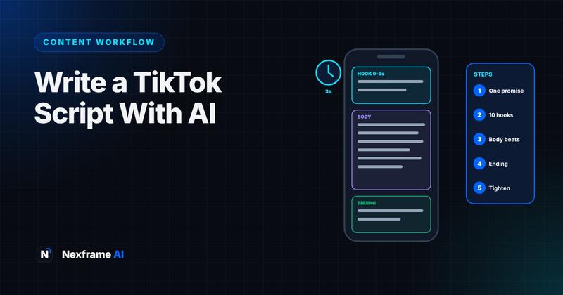 TikTok Script: Write Hooks and Scripts With AI