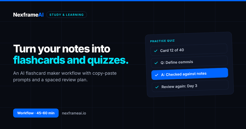AI Flashcard Maker: Turn Notes Into Quizzes