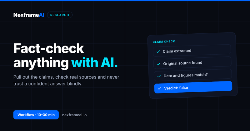 AI Fact Checker Workflow: Verify Claims Step by Step