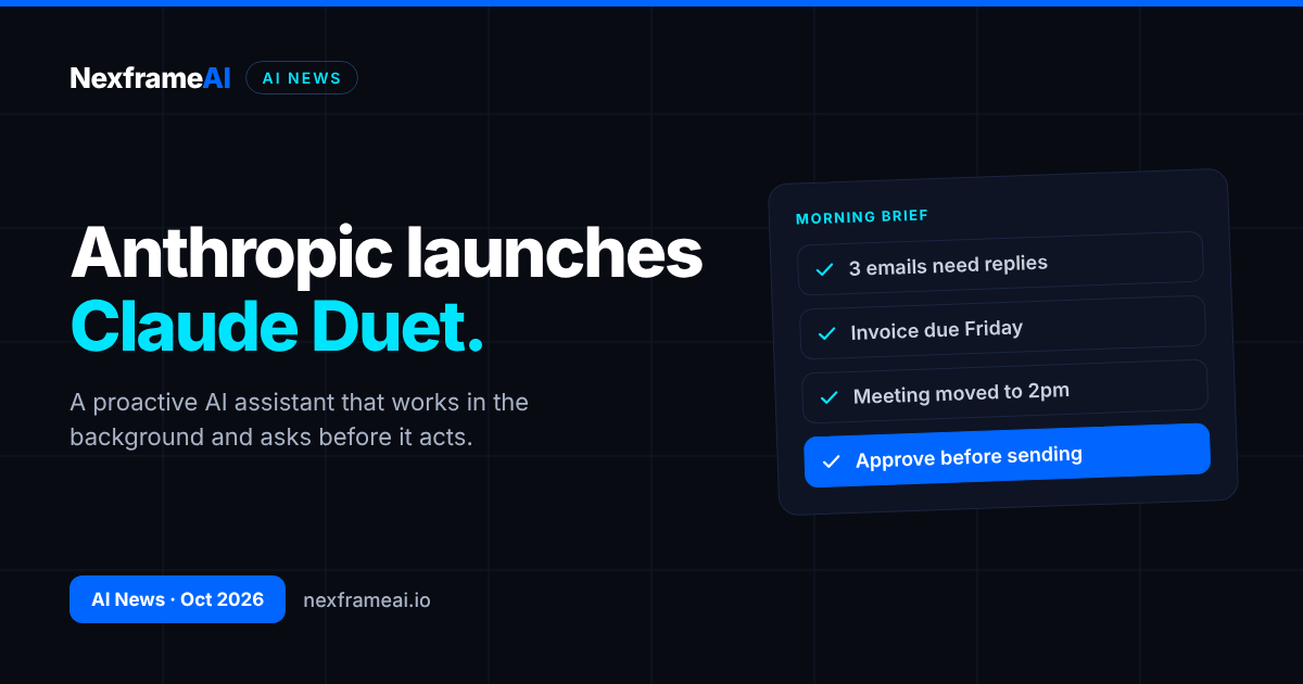 Anthropic Launches Claude Duet, a Proactive AI Assistant That Works in the Background