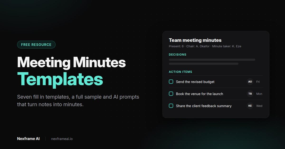 Meeting Minutes Template: Free Doc and AI Prompts