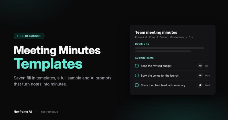 Meeting Minutes Template: Free Doc and AI Prompts